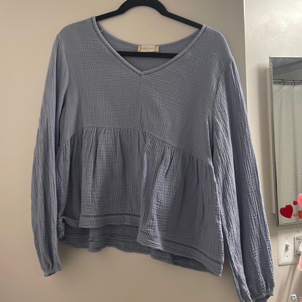 altard state blue long sleeve top